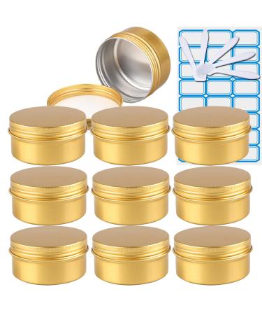 Zeoabsy 10 pieces 80ml gold aluminum empty jar.