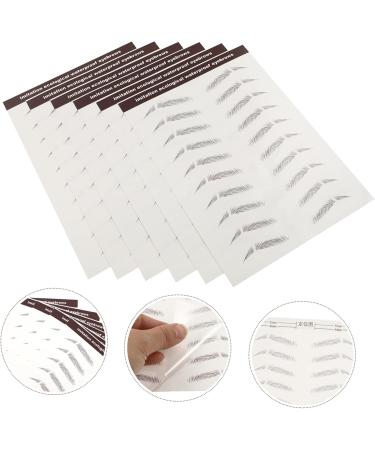 FOYTOKI 6pcs Eyebrow Stickers Brown Fake Eyebrows Makeup Eyebrow Transfer Black Eyebrow Water Transfer Paper 5.8X1X0.1CM Brown - Buy Online on SooperMarket.com