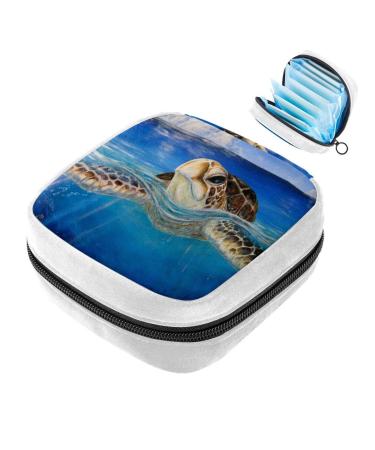 GIAPB Sanitary Napkin Storage Bag Period Bag Tampon Bag Makeup Bag Pad Pouch Animal Sea Turtle Color5127