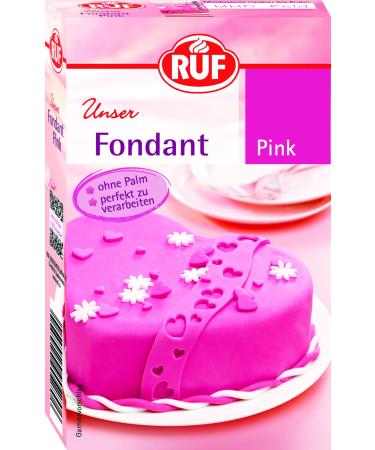 Ruf Fondant Pink suitable for shaping figures flowers and letters modeling fondant roll fondant without palm oil gluten -free and vegan 250g 250 g (1 Pack) pink