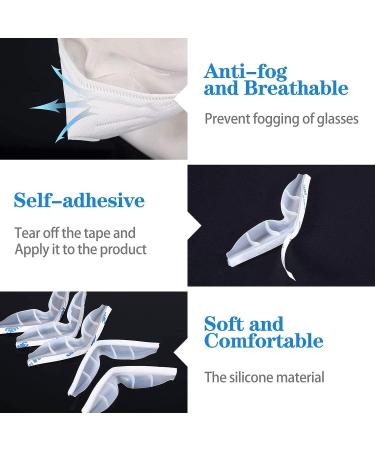 Clear Anti-Fog Nose Bridge Pads - 5pcs Silicone Self-Adhesive Strips for Mask, Comfortable Seal Cushion for DIY Crafting - Buy Online on SooperMarket.com