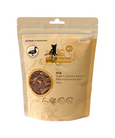 Catz Finefood MEATZ Cats Duck duck N 7 - Crispy grilled stripes made of duck meat - with aloe vera for the intestinal flora - cat snack without sugar grain -free 45g