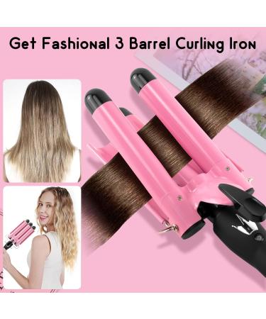 3 Barrel Curling Iron Hair Crimper: Aleath Dual Voltage Three Barrels Hair Waver - 1 inch Curler Wand 1 inch Red - Buy Online on SooperMarket.com