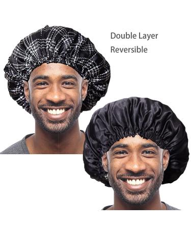 BONNET QUEEN Silk Satin Hair Bonnet for Sleeping - Double Layer Reversible Night Sleep Cap for Curly Hair - Buy Online on SooperMarket.com