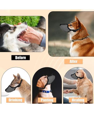 Breathable Mesh Dog Muzzle Anti Barking & Biting Chewing Dog Mouth Guard with Reflective Strap Adjustable Soft Basket Muzzle for Small Medium Large Dog (L) - Buy Online on SooperMarket.com