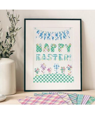 Whaline Pastel Plaid Pattern Paper 24 Sheet Pack - Double-Sided Craft Paper for Easter Decor, Scrapbook, Card Making - 30 x 30cm - Buy Online on SooperMarket.com