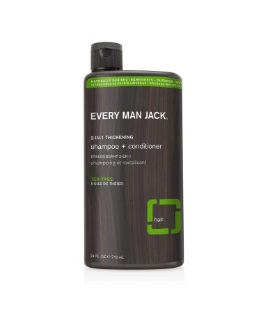 Every Man Jack 2-in-1 Thickening Shampoo + Conditioner - Coconut, Aloe, Tea Tree - 24oz - Natural Ingredients, No Harmful Chemicals - Buy Online on SooperMarket.com