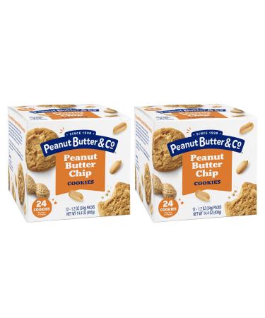 Peanut Butter & Co. 2 Pack Peanut Butter Chip Cookies 24 Bags of 2 Cookies 48 Cookies Total 28.8 oz Peanut Butter 1.2 Ounce (Pack of 24)