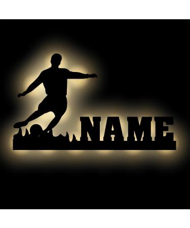LED Kicker Football with Name Gifts for Footballers Boys Clubs Coaches Players for Birthday I DIY Set