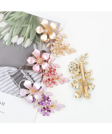 inSowni 4 Pack Luxury Glitter Butterfly Metal French Barrettes for Women Girls - Sparkly Jeweled Gems Crystals Rhinestones Hair Clips (4PCS S3) - Buy Online on SooperMarket.com