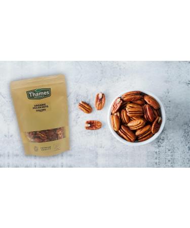 Organic Pecan Nuts - Halves Shelled Pecans - No Additives or Preservatives - Vegan GMO-Free Certified Organic - Delicious and Nutritious Snack - Perfect for Baking and Cooking - Thames Organic 500g Nutty 500g - Buy Online on SooperMarket.com