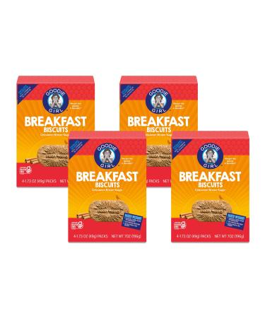 Goodie Girl, Cinnamon Brown Sugar Breakfast Biscuits | Snack Packs | Gluten Free | Plant Based | Peanut Free | Kosher | Includes 4 Boxes, 16 Packs Total