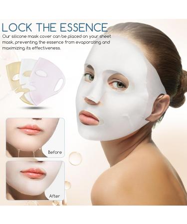 FRCOLOR Silicone Face Masks - Reusable Moisturizing Mask Sheet for Skincare | 3 Pcs Beauty Tool for Women & Girls - Buy Online on SooperMarket.com