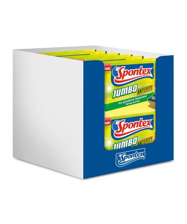 Spontex jumbo anti-fat pot cleaner ideal for large surfaces with anti-fat fibers fast and thorough cleaning XL format 15 x 8 x 4.5 cm 14 pack 1 piece (14 Pack)