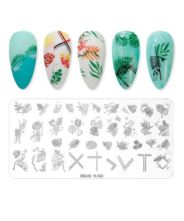 Stamp plates for nails nail art stamping plate stencil for nail art nail art stamping badges for nailart nailart flower line heart geometry charming fashion (style 1)