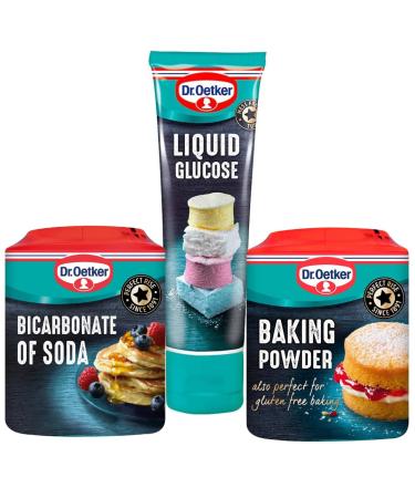 Baking Bundle With Dr. Oetker Gluten Free Baking Powder 170g Dr. Oetker Bicarbonate of Soda 200g & Dr. Oetker Liquid Glucose 140g (3 Pack)