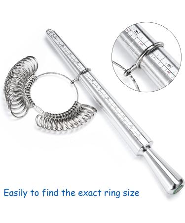 NuLink Aluminum Ring Sizer Measuring Tool - Dual Measurement Size Metal Rings Mandrel Kit for Women and Men - Adjustable Ring Size Adjuster Tool - Buy Online on SooperMarket.com