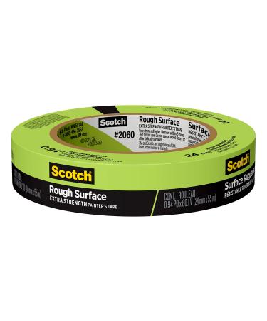 Scotch Rough Surface Extra Strength Painter's Tape  Green  Tape Protects Surfaces and Removes Easily  Rough Surface Painting Tape for Indoor and Outdoor Use  0.94 Inches x 60.1 Yards  1 Roll