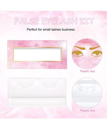 175 Piece Lash Packaging Wholesale Kit with Empty Boxes, Trays, Tweezers, and Brushes - Pink - Buy Online on SooperMarket.com