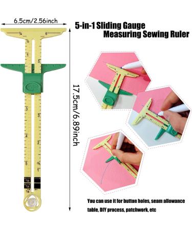 YEQIN 5-in-1 Sliding Gauge Measuring Sewing Tool - Style 1 | Essential Sewing Accessories - Buy Online on SooperMarket.com