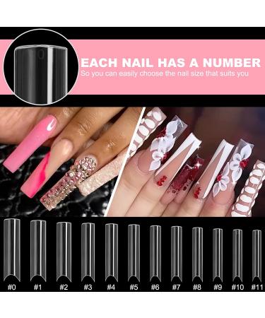 Ranrose 100PCS Extra Long 2XL C Curve Nail Tips - Clear Half Cover False Nails with Box - Buy Online on SooperMarket.com