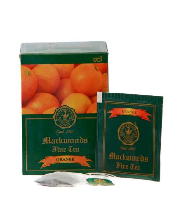 MACKWOODS ORANGE FLAVOURED SINGLE ESTATE BLACK TEA IN 25 ENVELOPED TEA BAGS