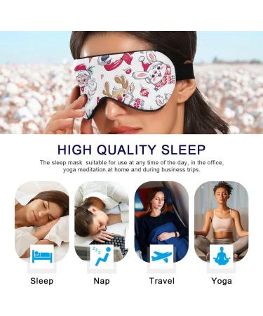 Haskirky Light Blocking Eye Mask - Adjustable for Deep Sleep & Travel - Men and Women - Breathable & Comfortable - Office, Yoga, Meditation - Goodies Bears Reindeer - Buy Online on SooperMarket.com