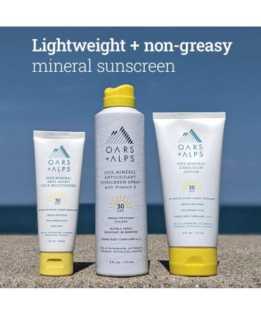 Oars + Alps Mineral SPF 30 Sunscreen Spray - Water & Sweat Resistant Vitamin E & Antioxidants Fragrance-Free 6 Oz - International Shipping Available - Buy Online on SooperMarket.com