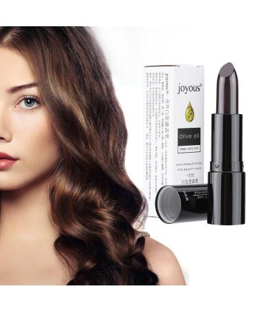 Hair color pen Temporary hair chalk hair dye coloring white hair cover diy make-up stick washable and non-toxic (dark brown) dark brown 3.5 g (1 Pack)