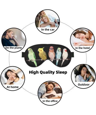 Buy SSIMOO Colorful Parrots Soft Sleep Eye Mask | Breathable Female Eye Patch for Travel & Relaxation - Black - International Shipping Available - Buy Online on SooperMarket.com