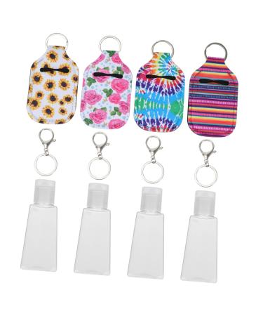 Cabilock 1 Set Bottle Cover Travel Keychain Bottle refillable Makeup Travel Toiletry containers Lip Balm Holder Mini Squeeze Bottle Neoprene Bottle Cover Small Empty Bottle