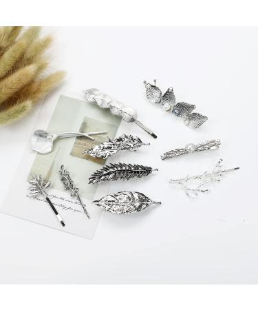 10 Pack Silver Vintage Retro Geometric Hair Clips for Women - Minimalist Metal Hairpin Set for Party Hair Accessories - Buy Online on SooperMarket.com