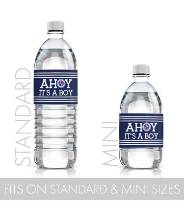 Ahoy It's a Boy Baby Shower Water Bottle Labels - Set of 24 Stickers - Buy Online on SooperMarket.com