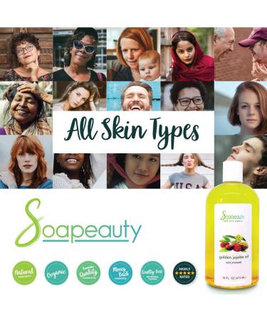 Soapeauty Golden Jojoba Oil | 100% Pure Unrefined & Cold Pressed | Moisturizing Oil for Skin Hair & Nails | 16 fl oz - International Shipping Available - Buy Online on SooperMarket.com