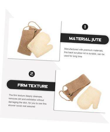 ABOOFAN 3 Sets Sisal Bath Set Exfoliating Bath Scrubbers Dead Skin Removers Gloves Loofahs Pouf Gloves Body Scrub Towel Korean Washcloth Exfoliate for Body South Korea Jute Man Frosted - Buy Online on SooperMarket.com
