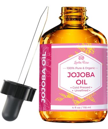 Leven Rose Jojoba Oil 4 oz - Pure, Cold Pressed, Natural Moisturizer for Skin, Hair, Body, Nails - Buy Online on SooperMarket.com
