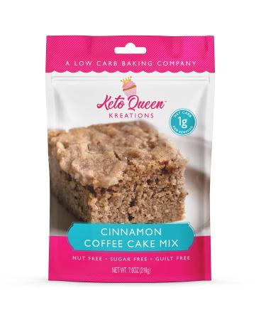 Keto Queen Kreations, Low Carb (1 net), Sugar Free, Keto, Cinnamon Coffee Cake Mix 7.6 oz. (12 Servings)