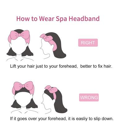 Ondder 8 Pack Spa Headbands for Women - Facial Bowknot Headbands for Skincare, Makeup, and Shower - Fluffy Hair Bands for Girls - Buy Online on SooperMarket.com
