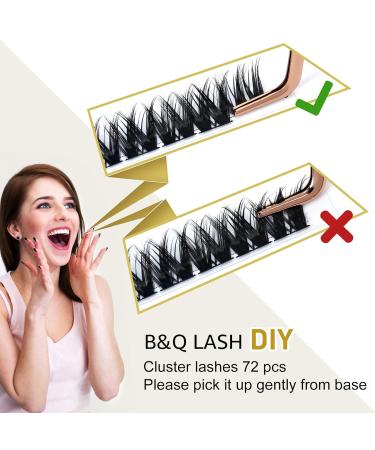 Buy 72 PCs B & Q DIY Individual Eyelashes - Wispy & Fluffy Extensions for Beginners - Reusable Single Eyelash Brushes (D-10mm B17) - Buy Online on SooperMarket.com