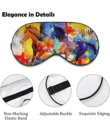 LynaRei Running Horse Sleep Mask Art Animal Painting Blindfold for Sleeping Elastic Blackout Eye Mask Cover for Full Night's Sleep Travel and Nap Style-1 - Buy Online on SooperMarket.com