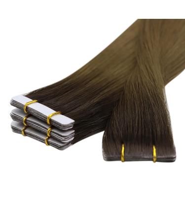 Youngsee 55cm Real Hair Tape In Extensions | Darker Brown Ombre & Light Brown | 5pcs Virgin Skin Weft #r3/8 | Shop Internationally - Buy Online on SooperMarket.com