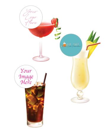 15 Pre-Cut Circle Personalised Your image logo wording Edible Wafer Paper Cocktail Drinks Champagne Prosecco Toppers Decorations - 5cm circles