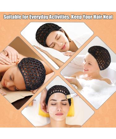 4Pcs Crochet Hair Nets for Sleeping - Soft Rayon Knit Snood Hat Mesh Hair Net - Hair Accessories 5.6in*5.6in - Buy Online on SooperMarket.com