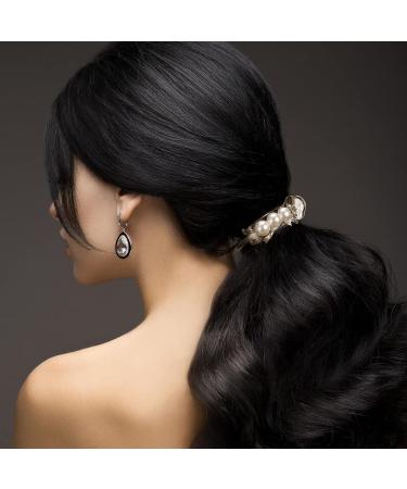 6-Piece Champagne Pearl Hair Claw Clips Set - Retro Non-Slip Barrettes for Women and Girls - Buy Online on SooperMarket.com