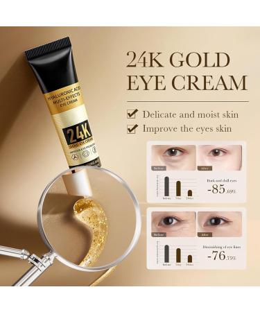 Eye Cream for Dark Circles and Puffy Eyes Brighten Instant Tightener 24K Gold Under Eye Repair Cream Hydrating Brightening Anti Aging Eye Bags Remover Wrinkle Filler Eye Serum for All Skin Types - Buy Online on SooperMarket.com