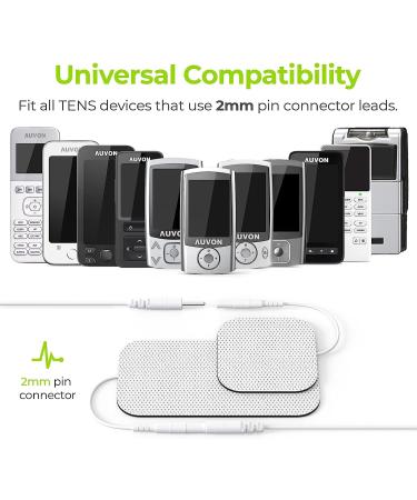 AUVON TENS Unit Replacement Pads - 12pcs, Multiple Sizes, Non-Irritating Design, Reusable & Latex Free Electrode Pads for TENS Units like TENS 7000 and HealthmateForever - Buy Online on SooperMarket.com
