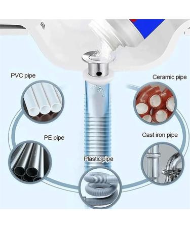 Caduola Powerful Pipe Dredging Agent Pipe Dredge Deodorant Sink Drain Cleaner Kitchen Toilet Pipeline Quick Cleaning Tool Portable Powder Cleaning Tool to Unclog Clogged Drains with Ease (2 PCS) - Buy Online on SooperMarket.com
