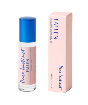 Pure Instinct FALLEN Roll-On The Original Pheromone Infused Body Oil Perfume Fragrance EDP Parfum - For Her Women - TSA Ready 0.34 fl oz Fallen - Women