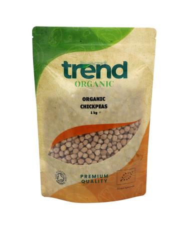 Trend Organic Chickpeas Nutrient-Rich Legume for Wholsome Cooking Ideal for Salads Soups and Hummus Certified Organic Vegan Non-GMO No Perservatives or No Additives Raw 1kg 1.00 kg (Pack of 1)