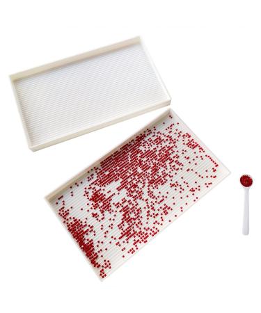 2 PCS 10x6 inch Diamond Painting Tray Organizer Extra Large,Plastic Trays for Beads,Diamond Art Accessories, Rhinestone Dot Tools for DIY Gem Art Craft White(2 Trays,1 Spoon) 10*6inch-2pcs